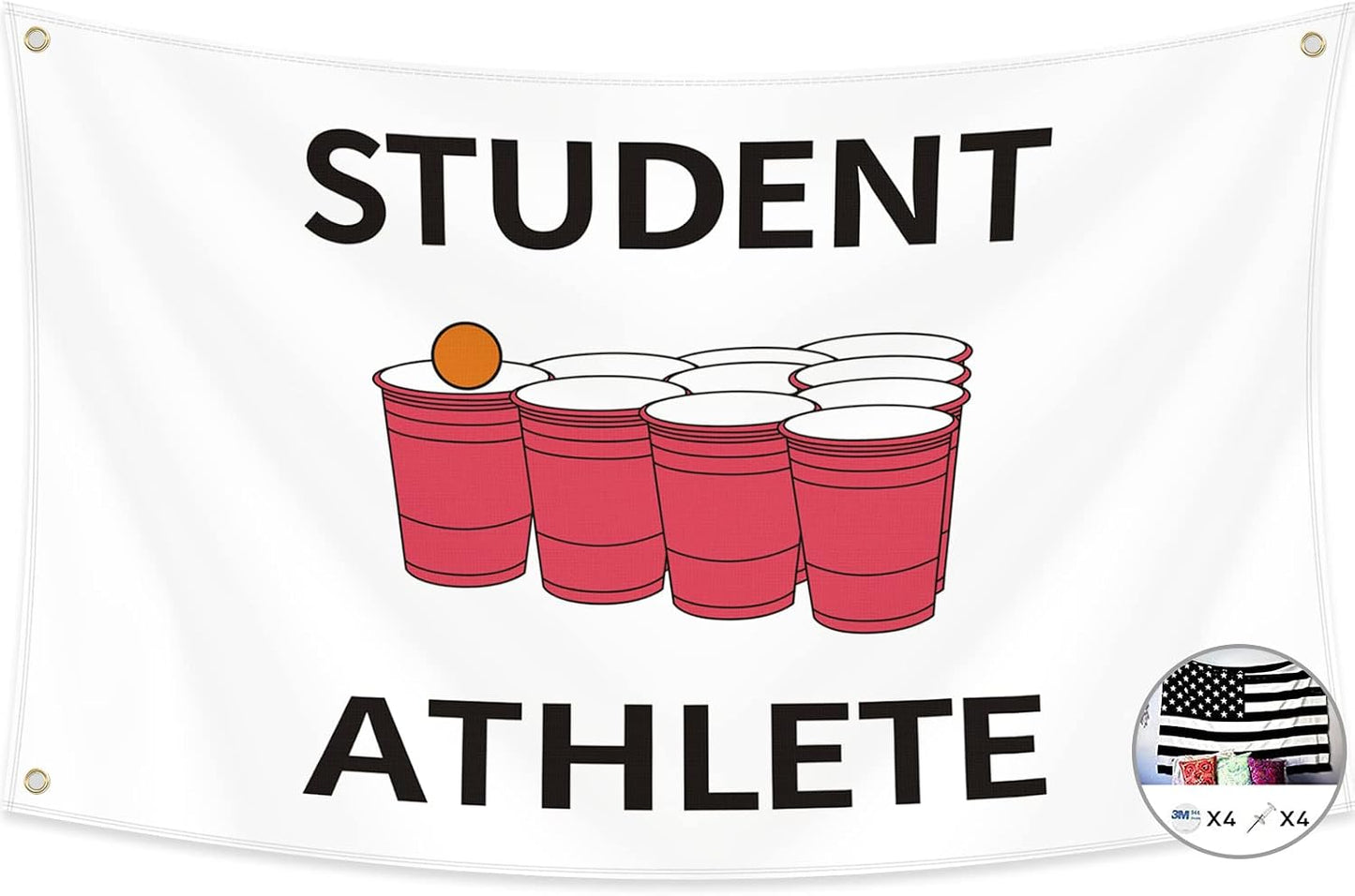 Bandera atleta 3x5ft para dormitorio universitario