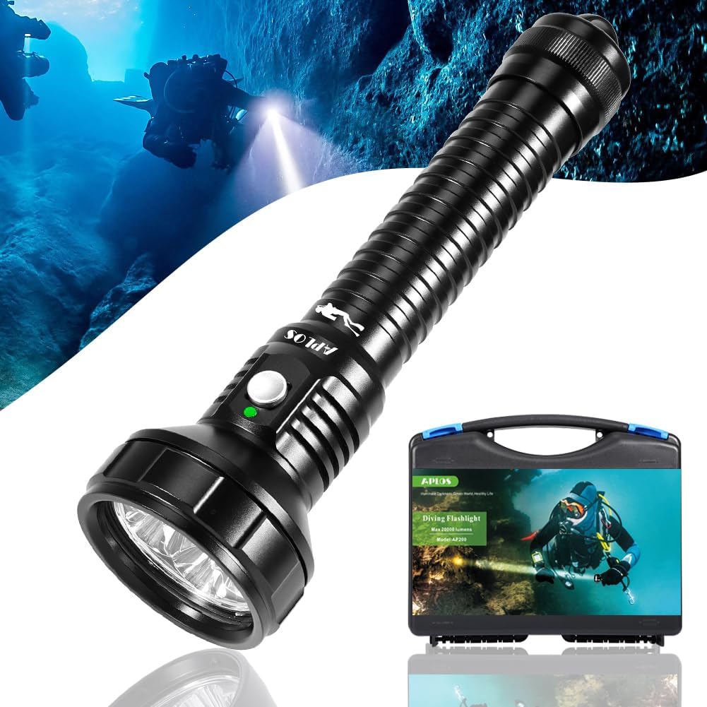 Linterna buceo 20000 lúmenes impermeable 5000mAh recargable