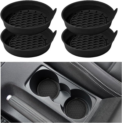 4 Posavasos Silicona Antideslizantes para Auto Universal