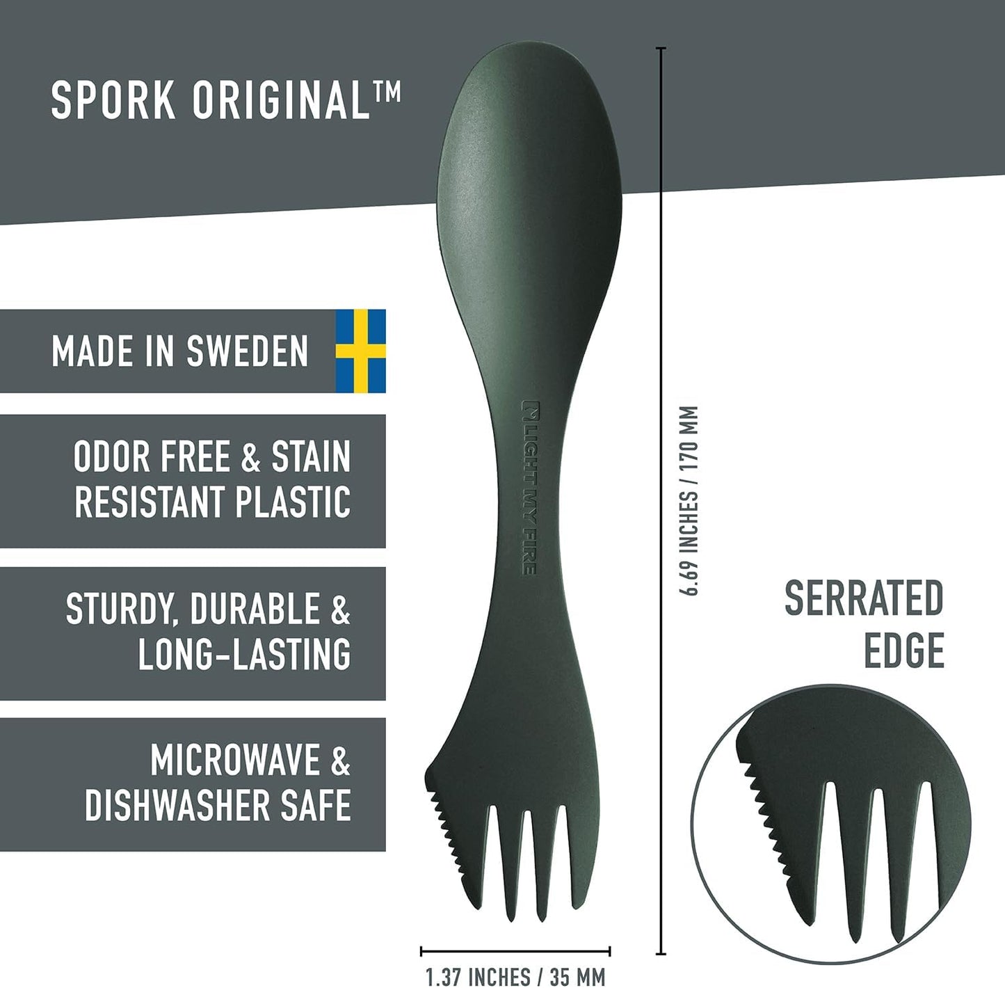 Spork 3en1 para acampar reutilizable 4 pzas