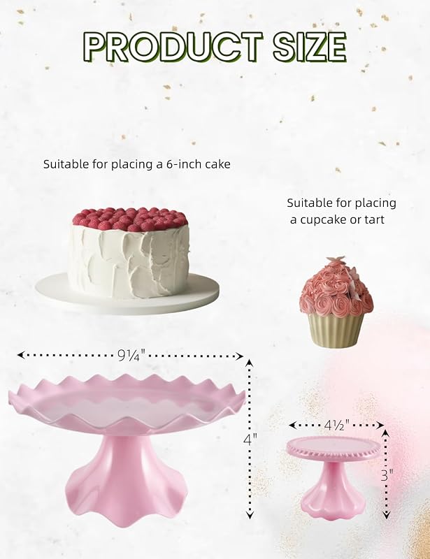 6 Exhibidores Mesa Postre Plástico 9pulg 4pulg