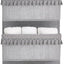 Organiz. bohemio para puerta con borlas 5 bolsillos gris