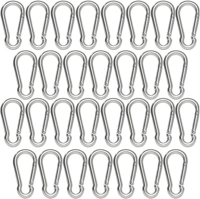 Mosquetón acero inox 1.57pulg ganchos resorte set 30