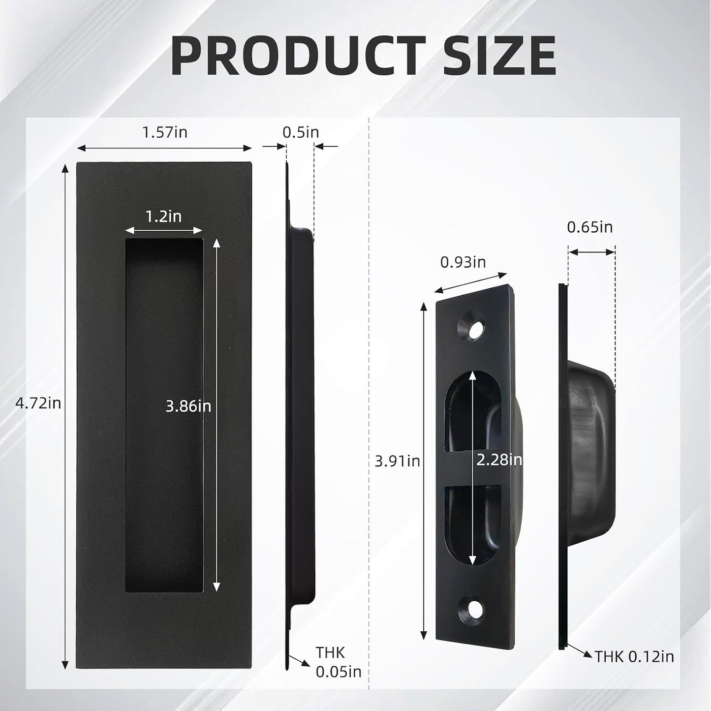 Manijas puerta tirador dedo 4.72pulg acero inox negro
