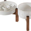 Set comederos perros cerámica 1.2 tazas soporte acacia