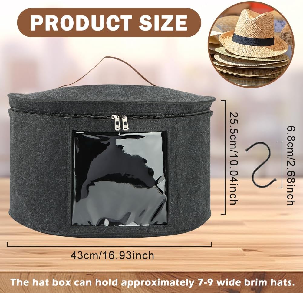 Caja apilable para sombreros ala redonda gran capacidad