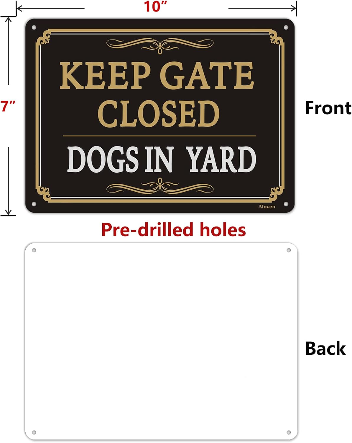 2 Letreros Metal Advertencia Perro 10x7"
