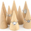 10 Soportes Anillos Madera Forma Cono Joyería Vertical