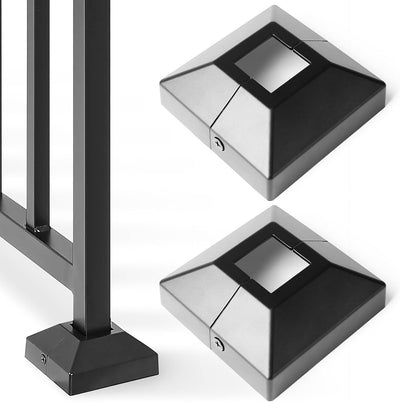 2 Cubiertas Aluminio Base Poste 1.25pulg para Barandillas