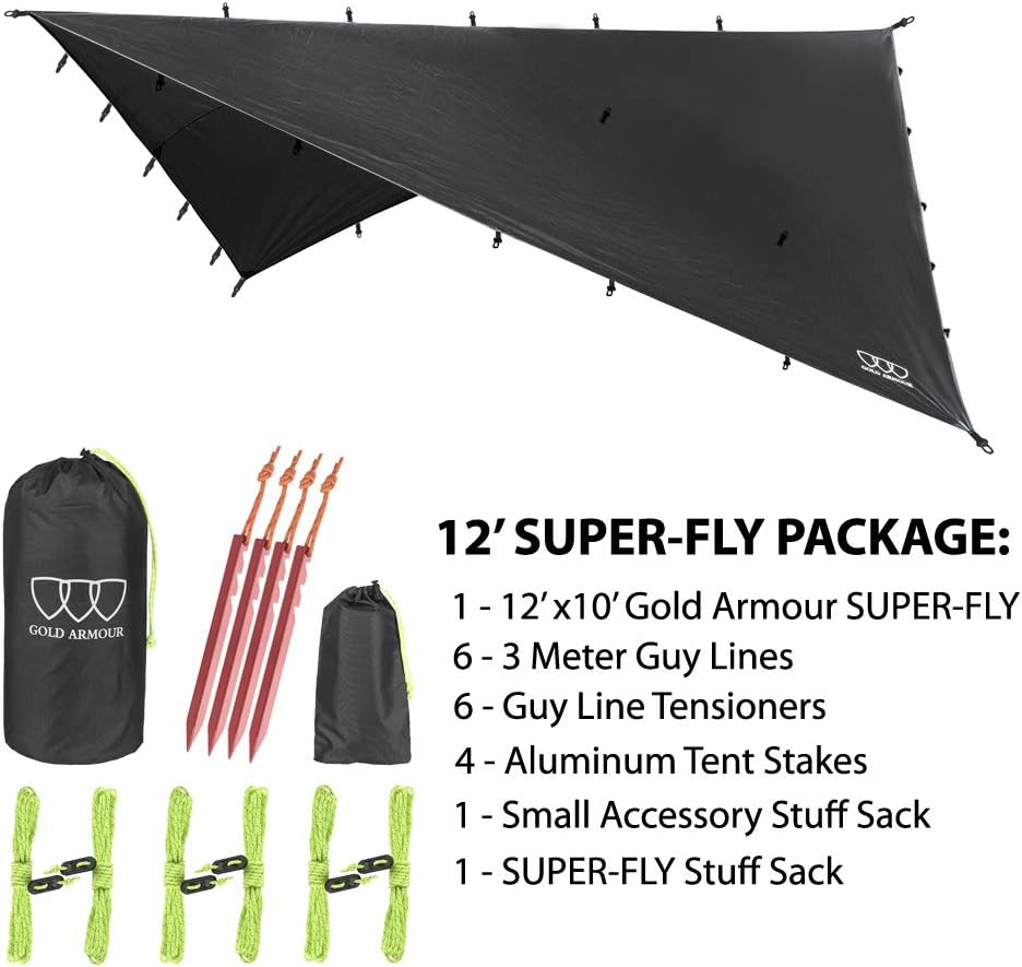 Toldo lluvia hamaca lona 8-14pies impermeable ultraligero