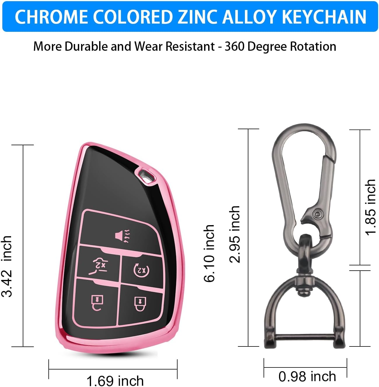 Estuche llave suave con llavero Chevy GMC 21-25 Rosa