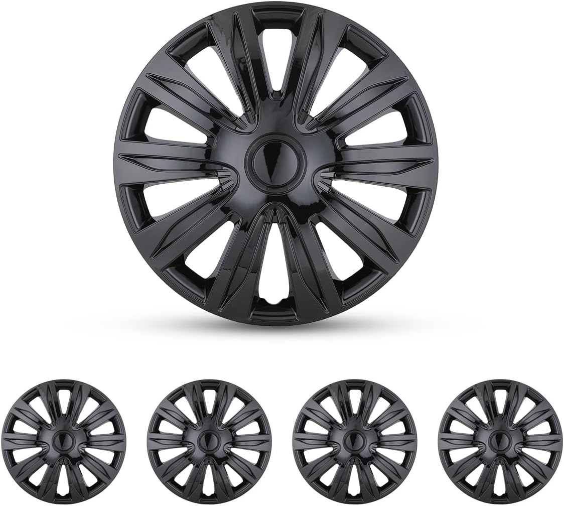 Tapacubos R15 a presión set 4 lacado negro