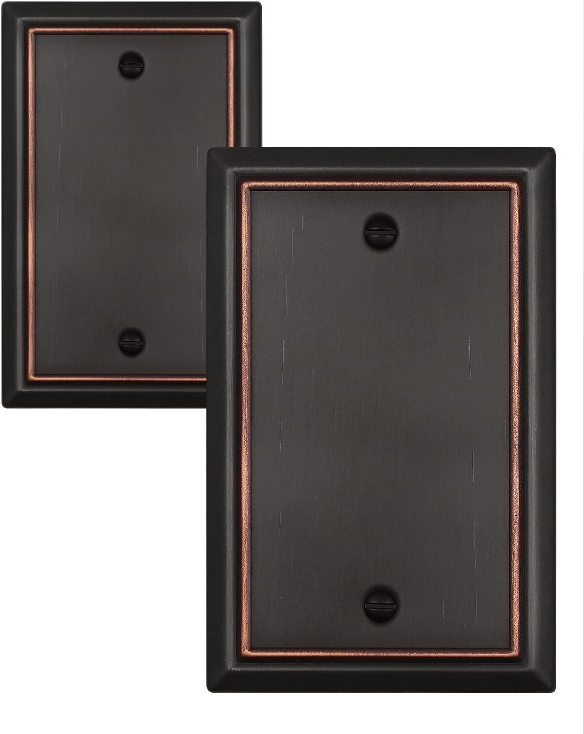 Placas interruptor metal bronce envejecido 1 blanco 2 ud