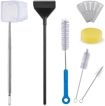 Kit limpieza acuario 7en1 con cepillo y red