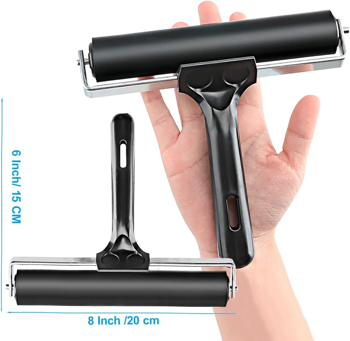 Rodillo goma antiderrap 8" negro impresión