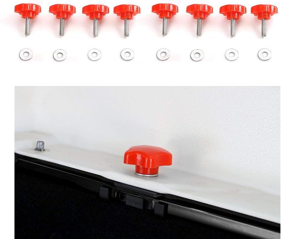 Kit 8 perillas T Jeep Wrangler 07-24 color rojo