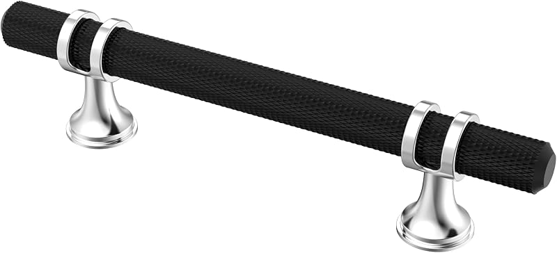 15 Manijas gabinete negro mate 3-3/4"