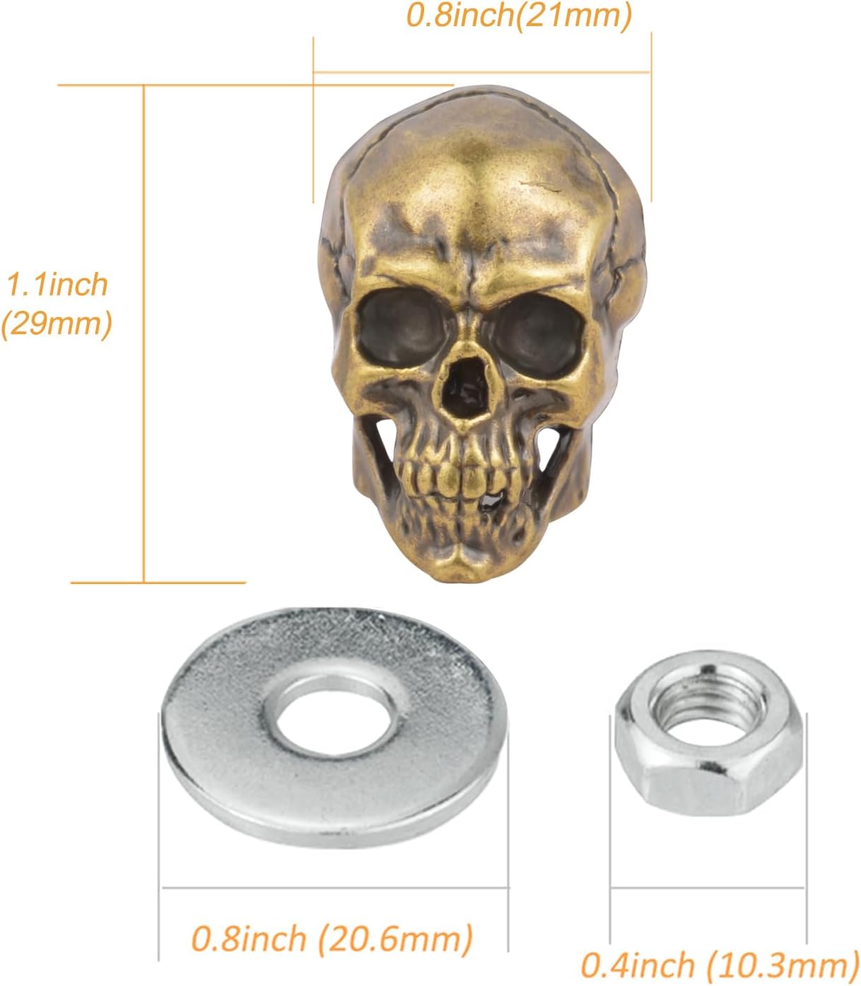 Tornillos matrícula calavera para auto camión SUV cobre