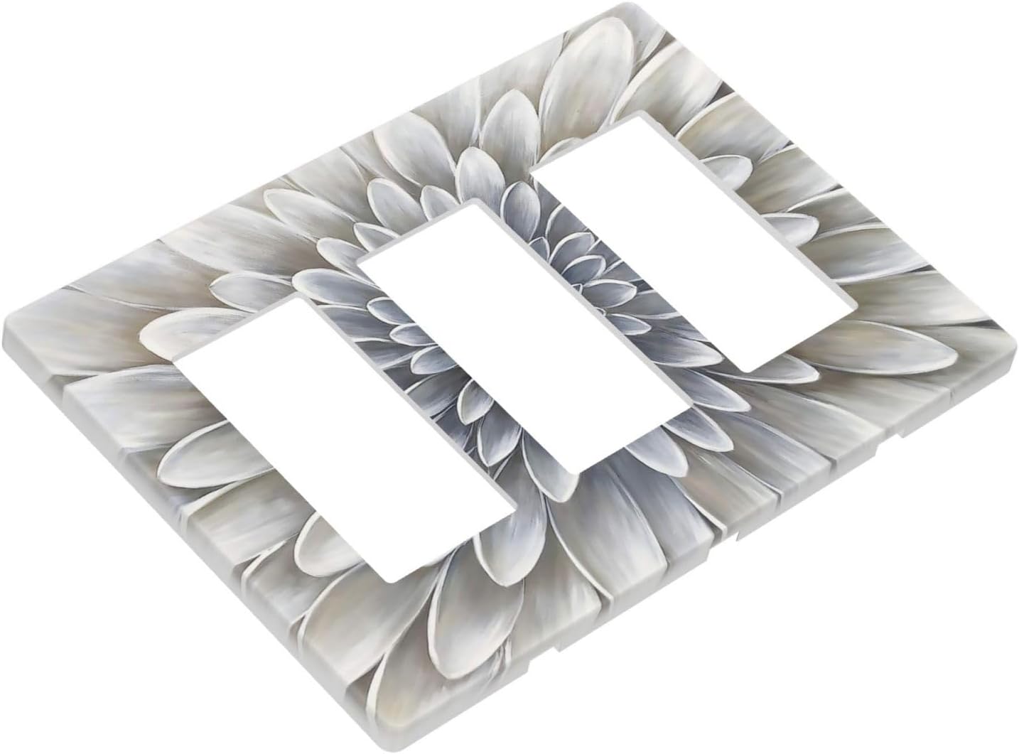 Cubierta interruptor luz flor dalia blanca placa pared vintage