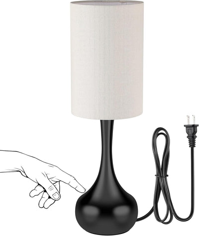 Lámpara mesa táctil noche 3 modos estilo moderno negro