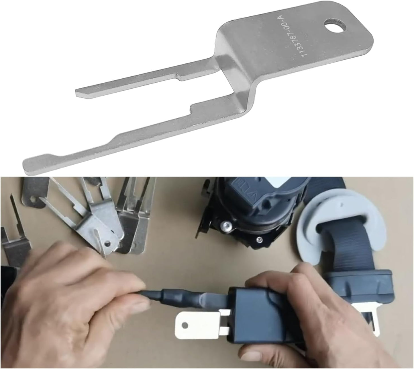 Herramienta desbloqueo hebilla asiento Tesla Model 3