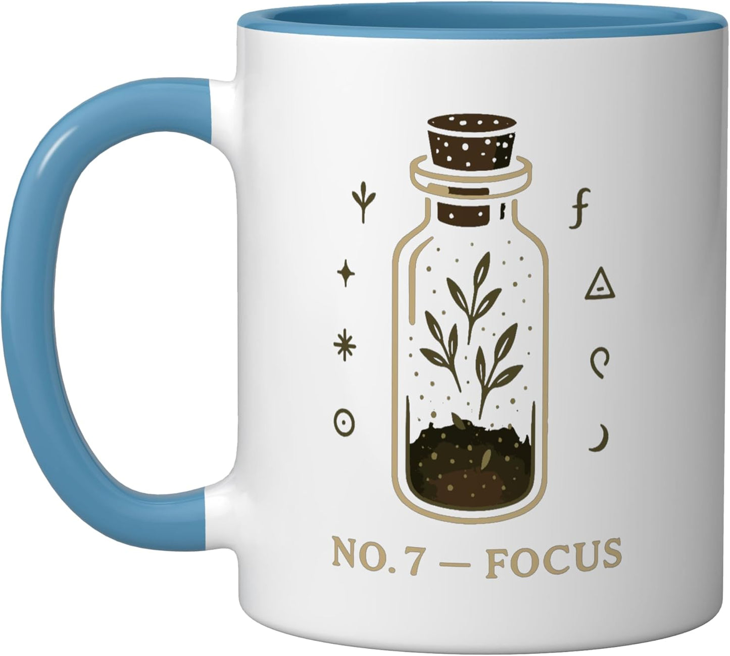 Taza Cerámica Crecimiento Espiritual Azul/Blanco