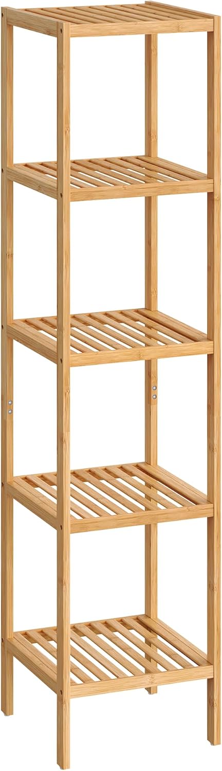 Estantería bambú 5 niveles multifuncional 13x13x57.5"