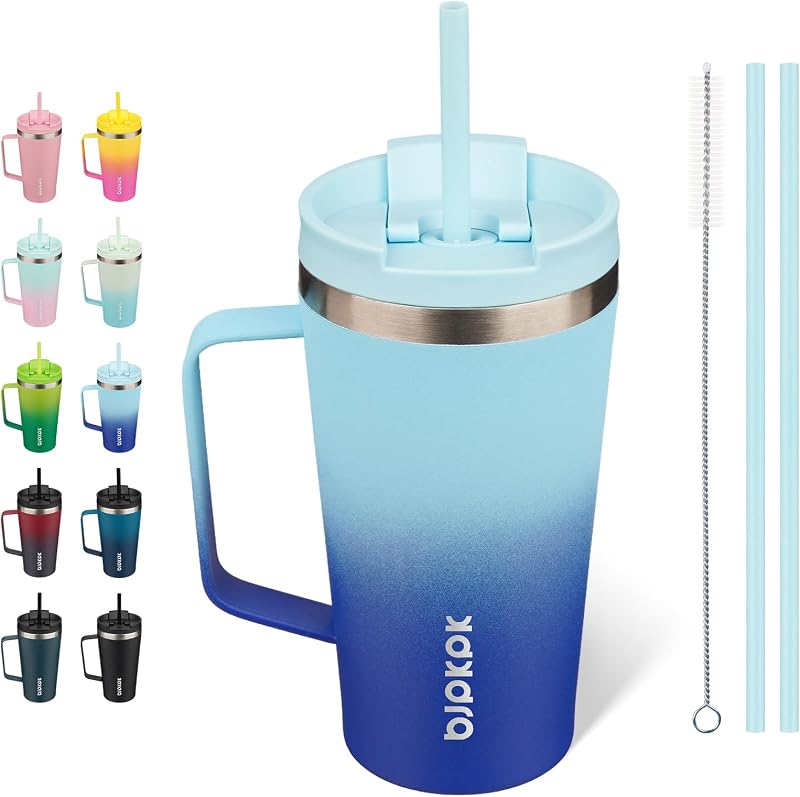 Vaso térmico acero inox con tapa pajilla 18oz diseño Sky