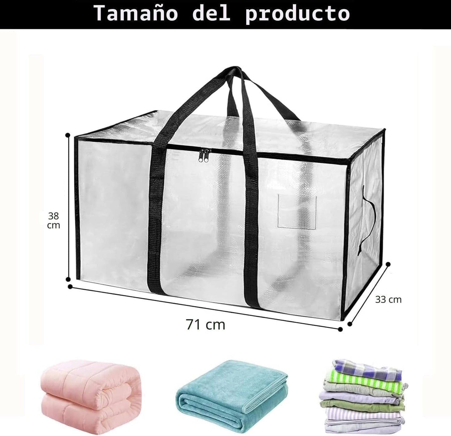 8 Pzas Bolsas Mudanza Extra Grande Impermeables con Asas