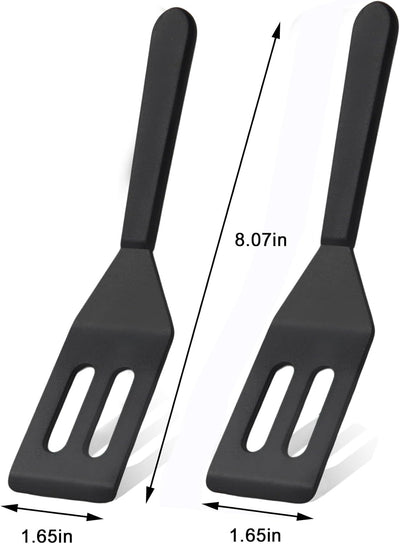 2 Pzas Espátula Silicona Mini para Sartenes Antiadherentes Negro