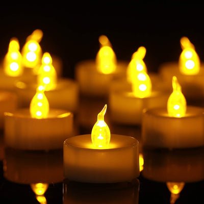 Velas LED parpadeantes amarillo cálido pack 50