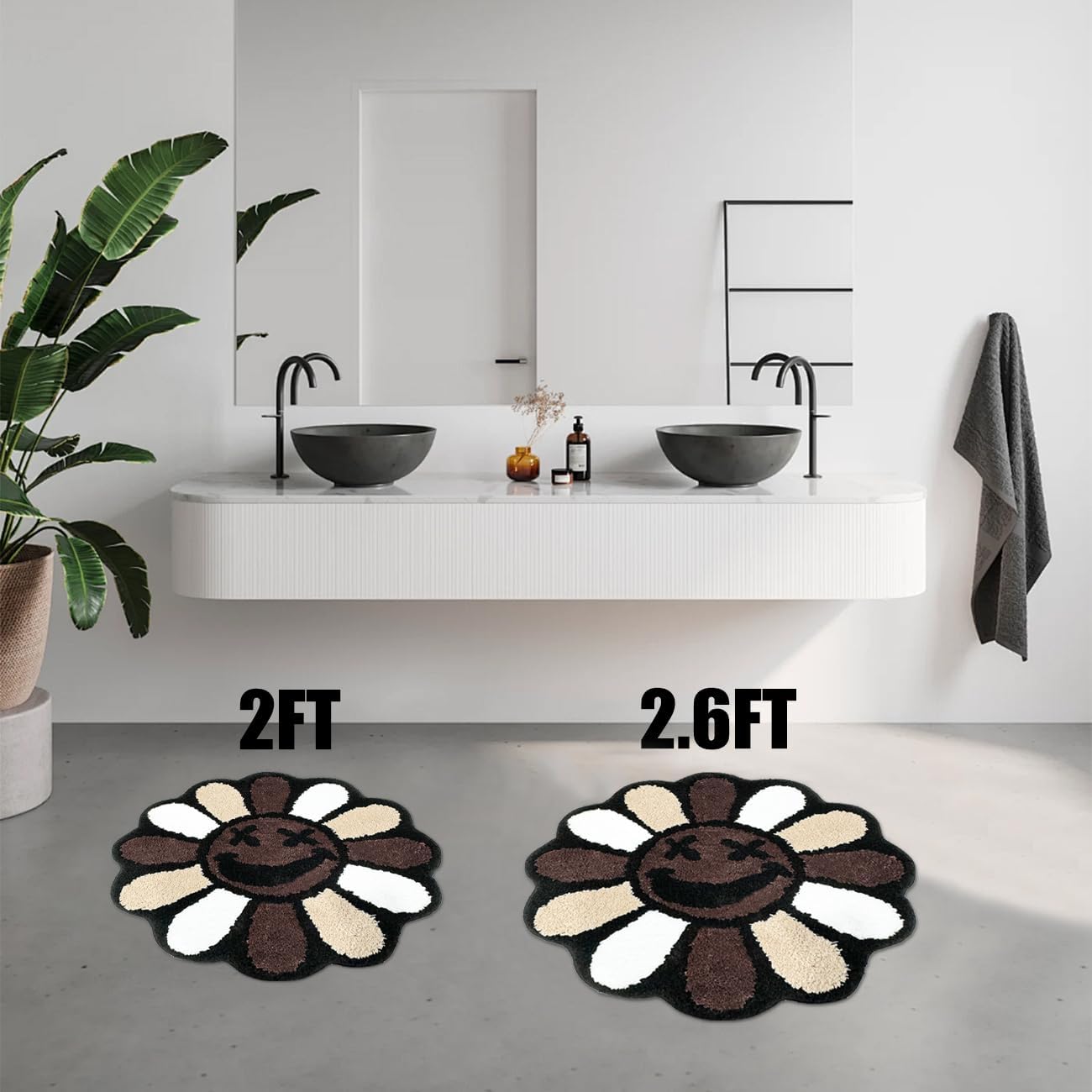 Alfombra baño gótica cara sonriente 2.6ft antiderrap