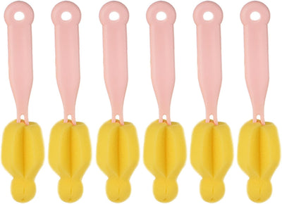Limpiador pezones botella cepillo esponja rosa