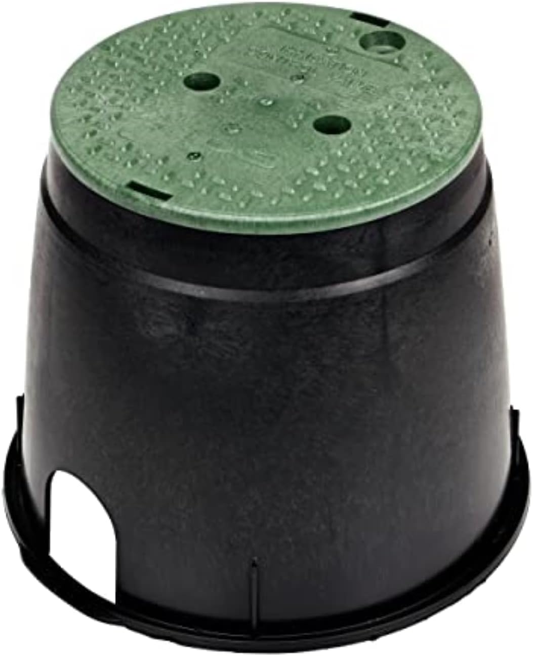 Caja válvula riego 10pulg negra cubierta verde