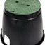 Caja válvula riego 10pulg negra cubierta verde