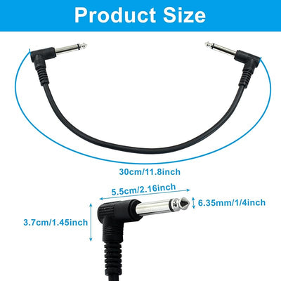 6 Cables Parche Guitarra 12pulg Negro Sin Ruido