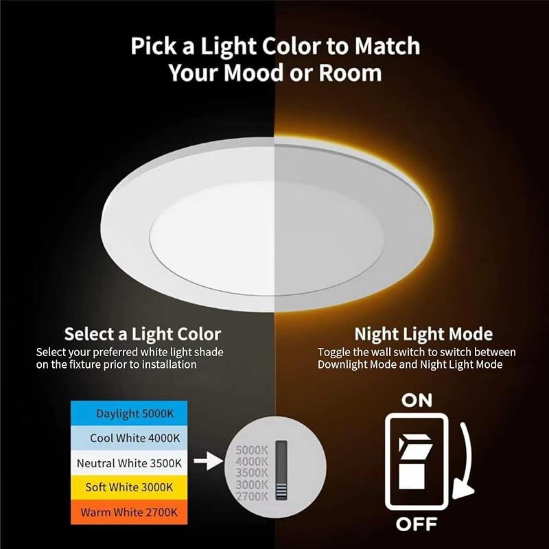 20 Lámpara techo LED 6" regulable ETL