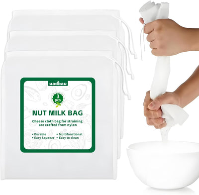 Bolsas de tela para colar queso, leche de nuez, café y jugo, malla 200, 12 x 12 pulgadas