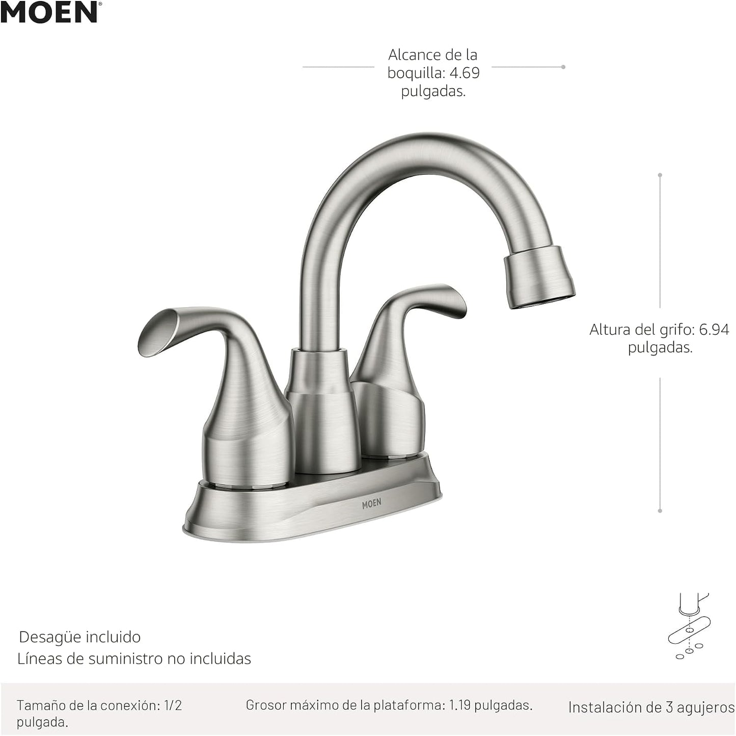 Grifo lavabo dos manijas centro cromado 84115