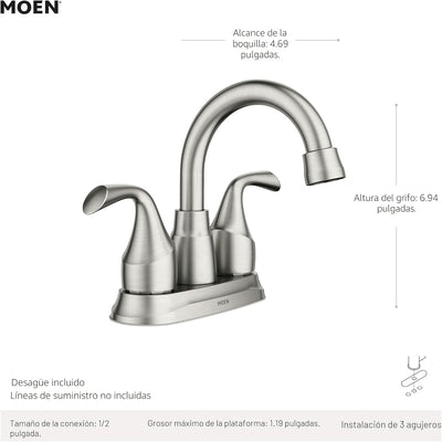 Grifo lavabo dos manijas centro cromado 84115