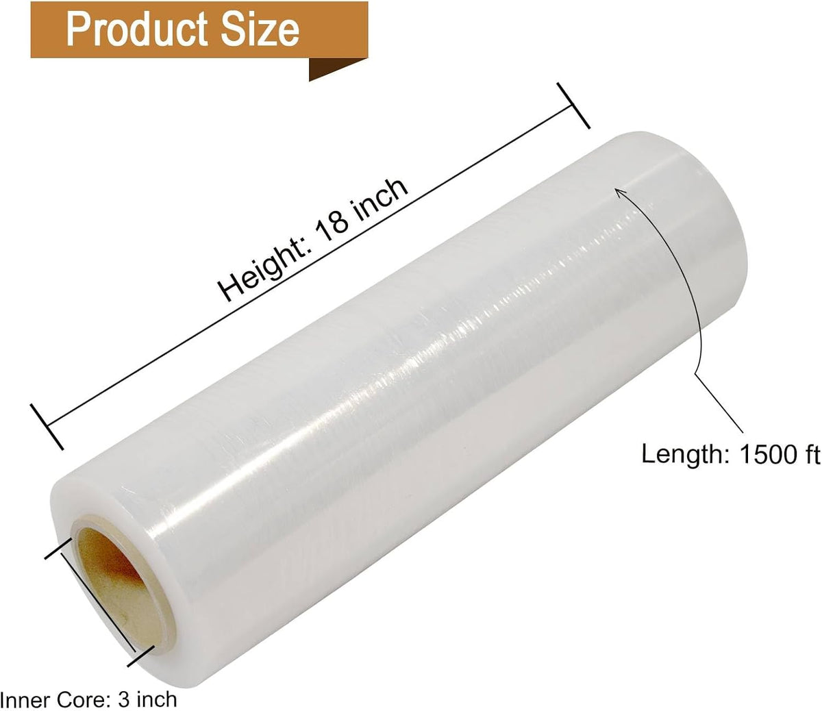 Envoltura palets 18pulg x1500ft pelicula elastica transparente