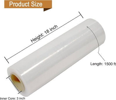 Envoltura palets 18pulg x1500ft pelicula elastica transparente