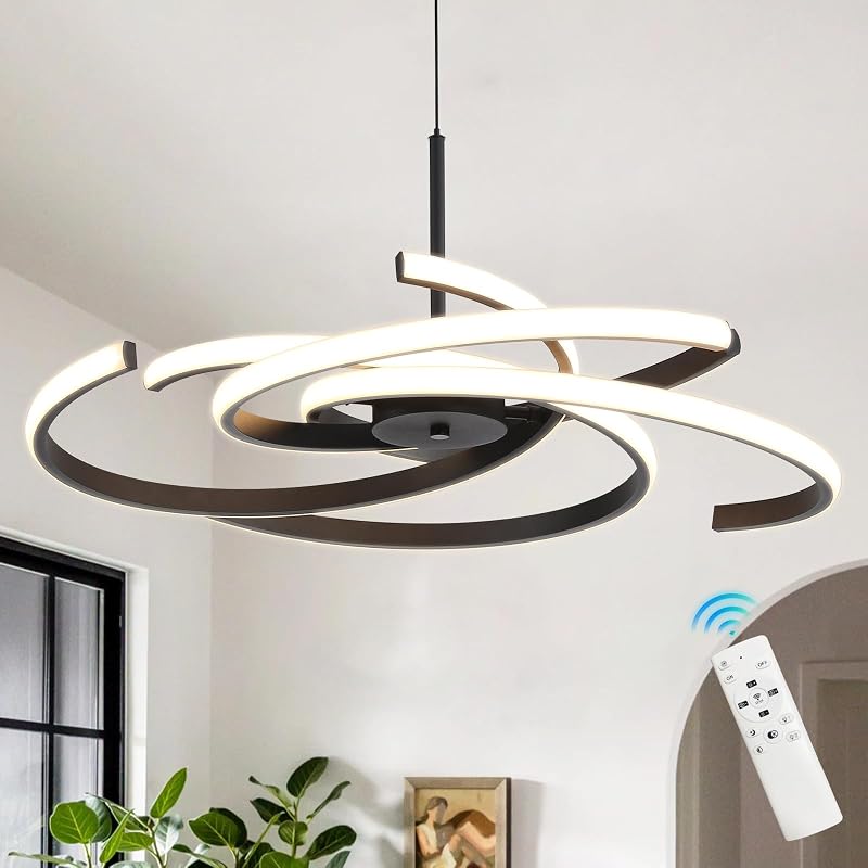 Candelabro LED Sputnik Negro Control Remoto 44W 3