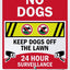 Letrero vigilancia 24h estaca 3" No Dogs aluminio 3M