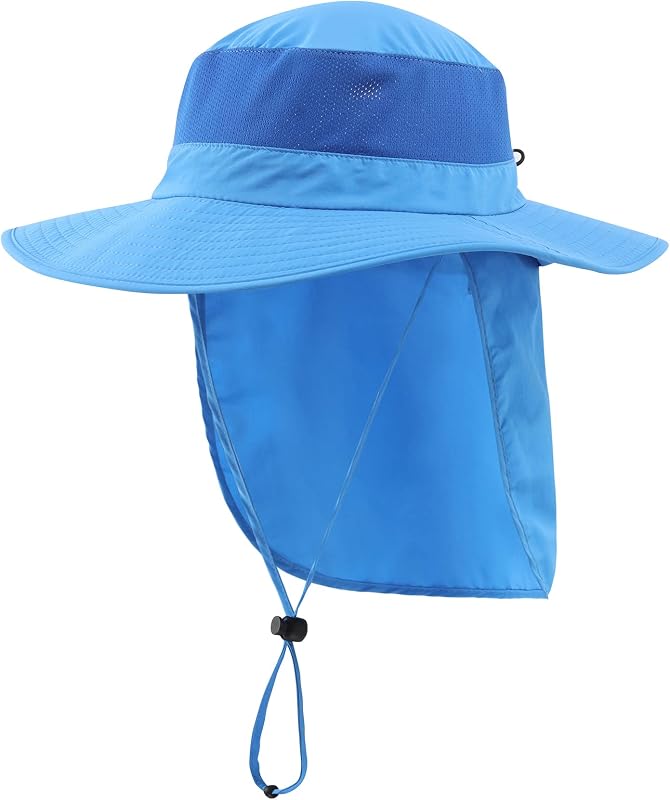 Sombrero sol UPF50 malla ala ancha con solapa cuello