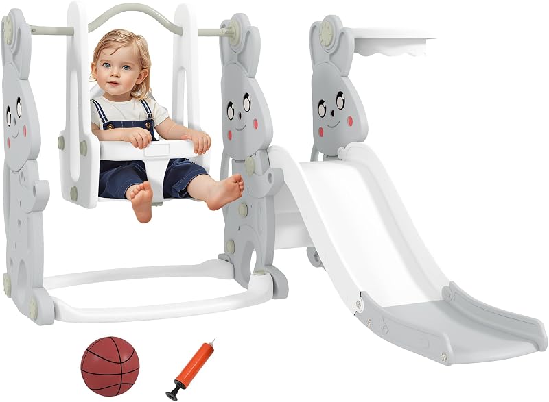 Set tobogán y columpio 4en1 para niños 1.5-4 años