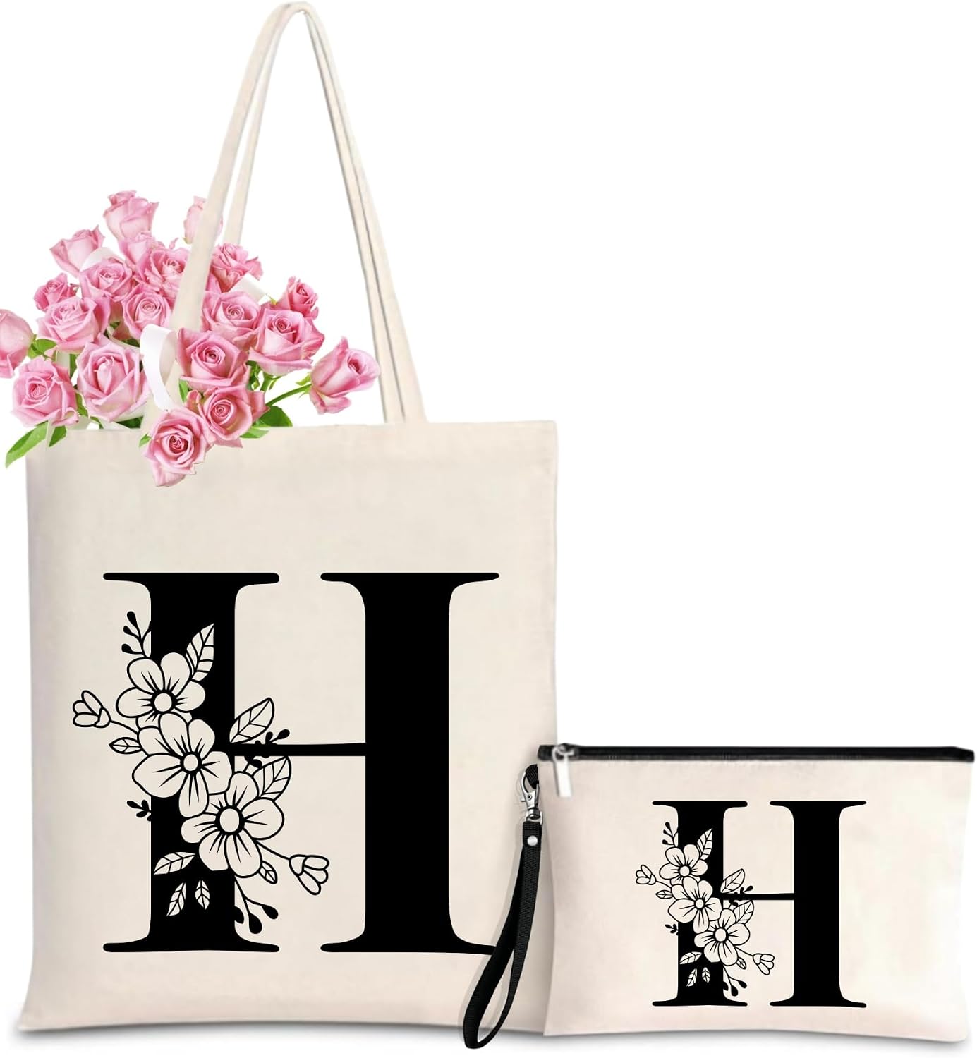 Bolsa mano personalizada con inicial regalo