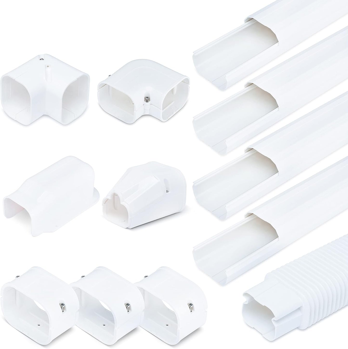 Kit cubierta CA mini dividida PVC blanco 3pulg 15ft