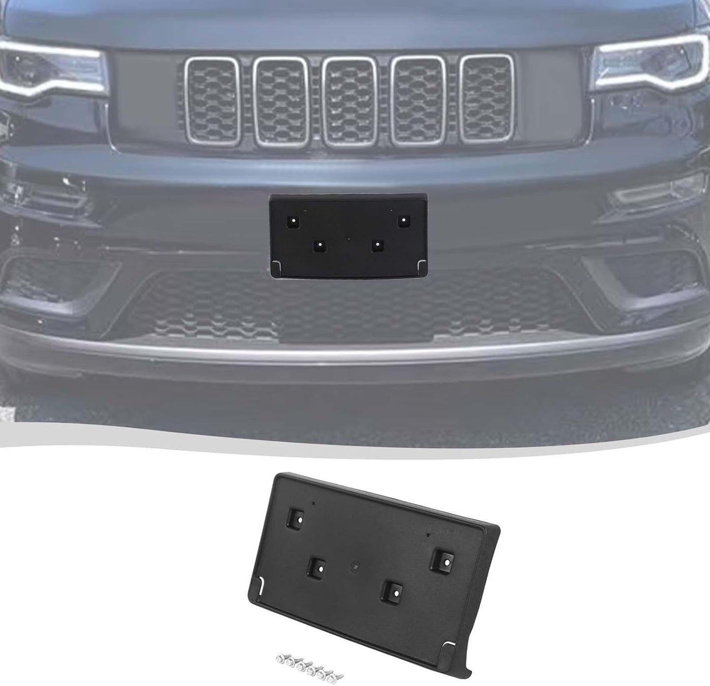 Soporte matrícula Jeep Grand Cherokee 17-23 tipo 1 negro