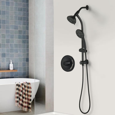 Cabezal ducha ajustable 2 vías barra deslizante negro